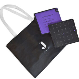 jetblack, jetblack packaging collection, brand identity, startup business, personal shopping bags, fold a totes, pvc tote bags, custom gift boxes, ecommerce packaging, delivery service bags